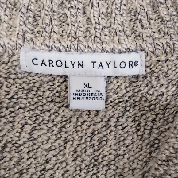 Carolyn‎ Taylor Sweater Size XL Brown Partial Zip Turtle Neck #1260 - Picture 5 of 13